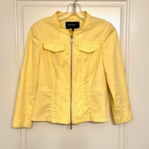 Lafayette 148 New York Yellow zip-front jacket, Size Petite